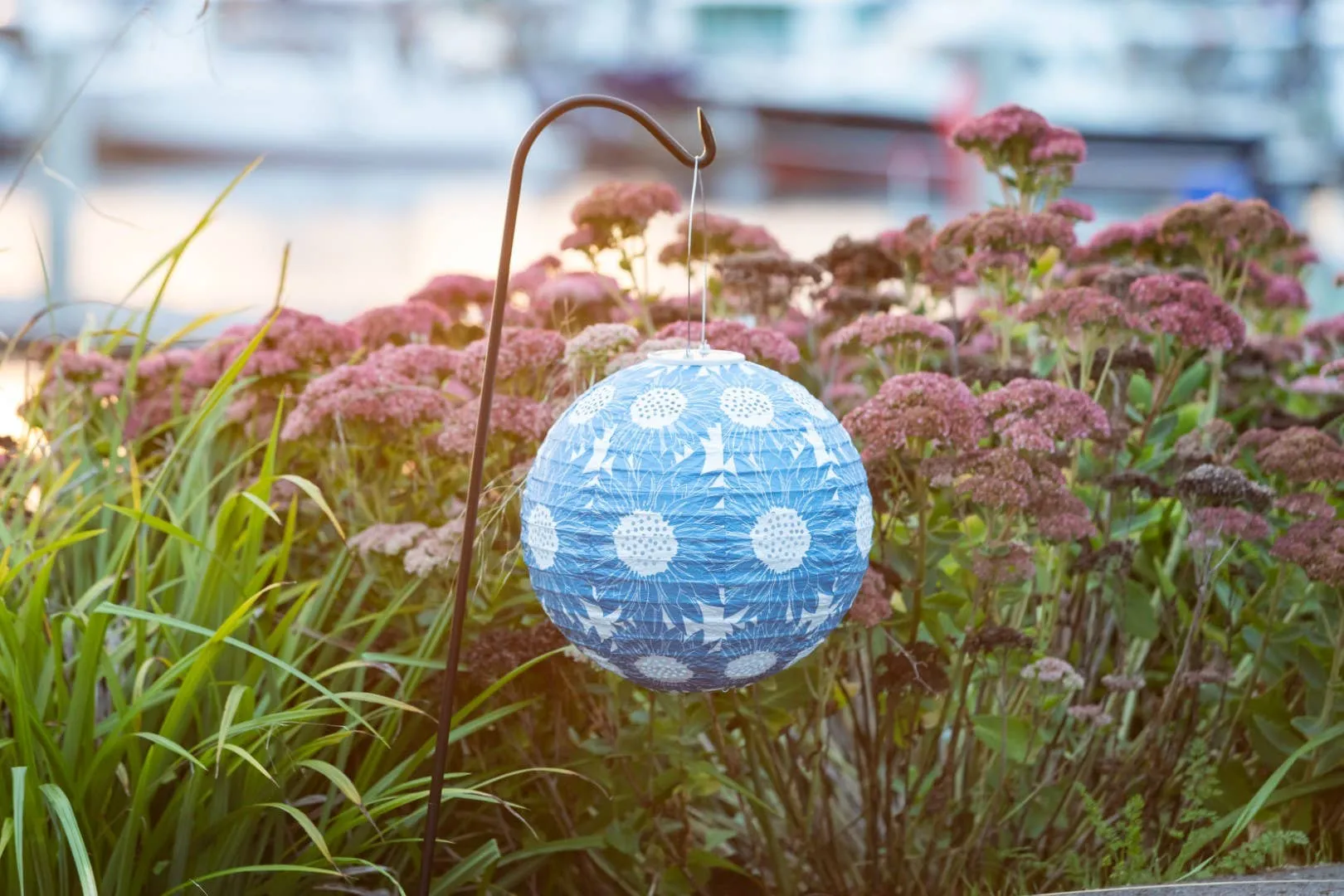 *NEW* Stella Print 12" Globe Solar Lantern - Sapphire Blue