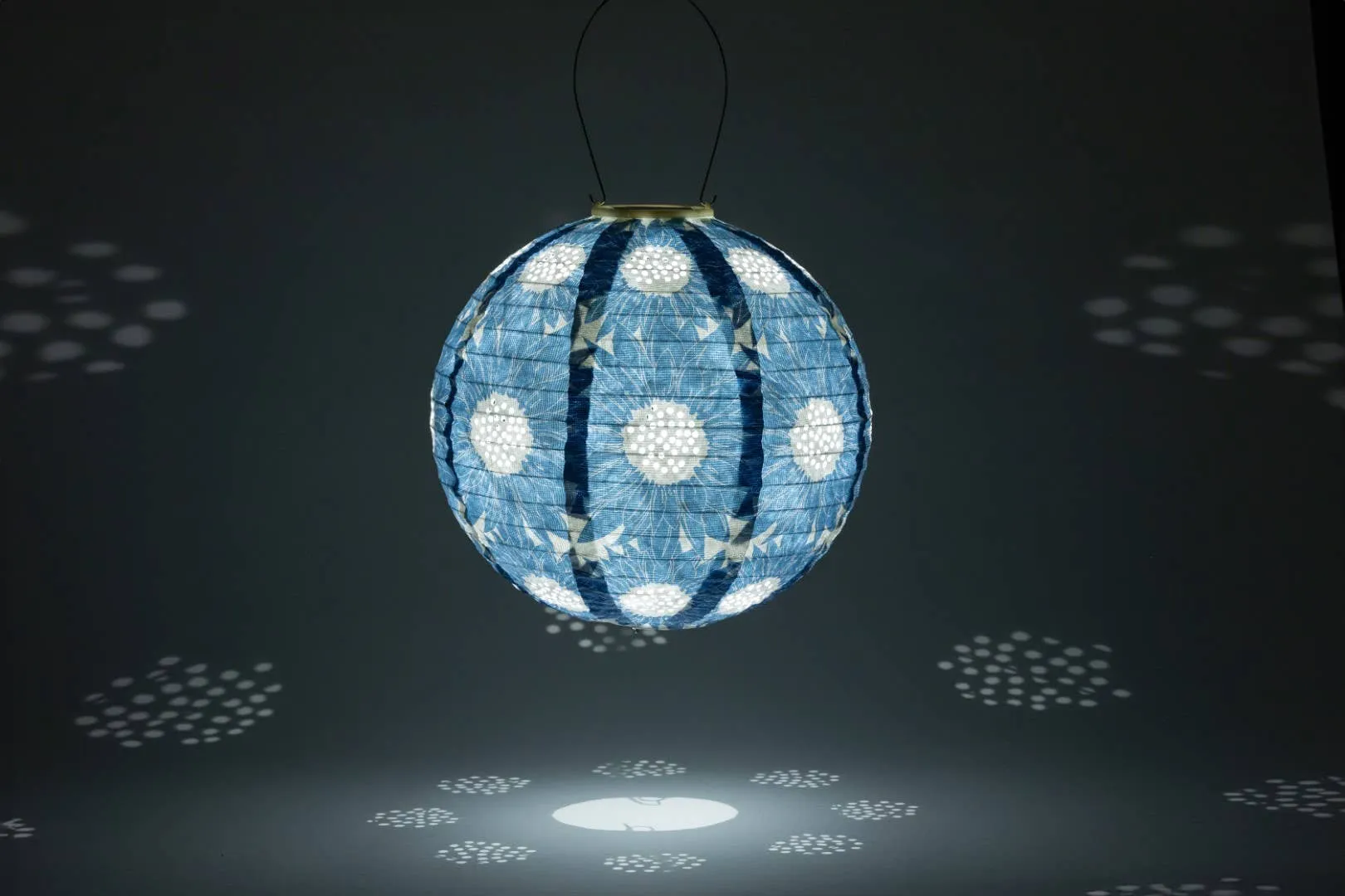 *NEW* Stella Print 12" Globe Solar Lantern - Sapphire Blue