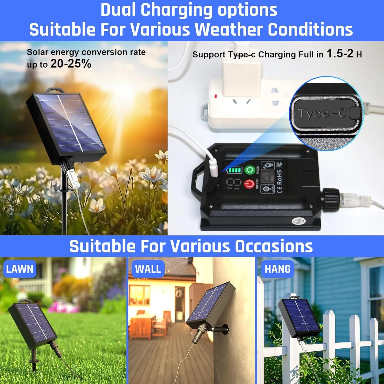 New Upgraded Solar Rope Lights Outdoor Waterproof 105ft 300 LED Solar String Lights with Remote Timing Dimmable 19 Modes Garden Lights for Camping Pathway RV Camp Christmas Decoration (300LED-White)