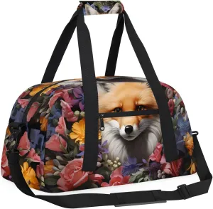 Nice Fox Kids Overnighter Duffel Bags for Boys, Carry-On Size Sports Gym Bag with Front Zipper Pocket for School Practice or Overnight Travel Weekender Sleepover Tote Bag