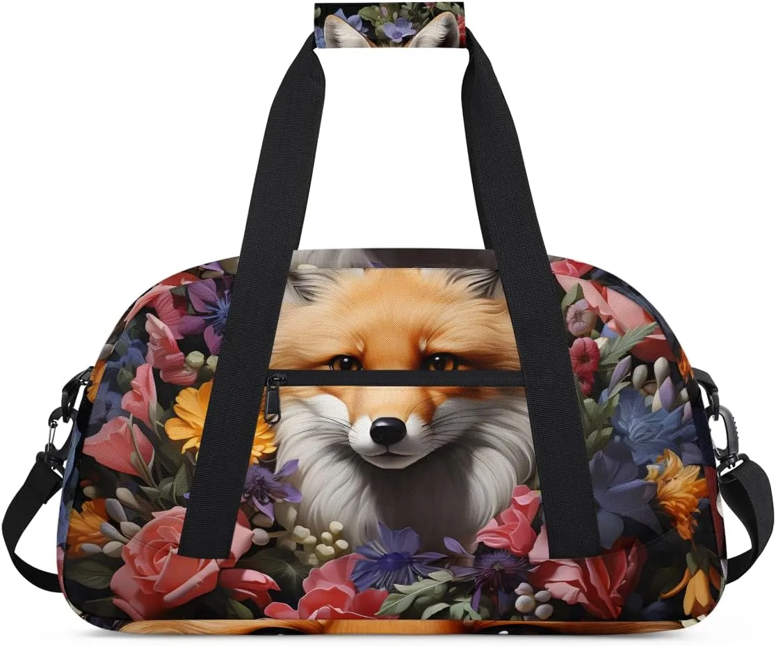 Nice Fox Kids Overnighter Duffel Bags for Boys, Carry-On Size Sports Gym Bag with Front Zipper Pocket for School Practice or Overnight Travel Weekender Sleepover Tote Bag