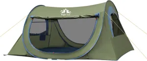 Night Cat Pop-up Camping Tent: 2 Person Tent Waterproof Instant Easy Setup Tunnel Tent