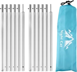 Night Cat Telescopic Tent Trap Poles Adjustable Aluminum Rods for Hammock Trap Canopy Shelter Awning Lightweight Collapsible Tent Poles for Camping Hiking 2 Pieces