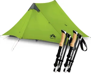 Night Cat Ultralight Tent 2 Persons with Trekking Poles Hiking for Professional Backpacker Hiker