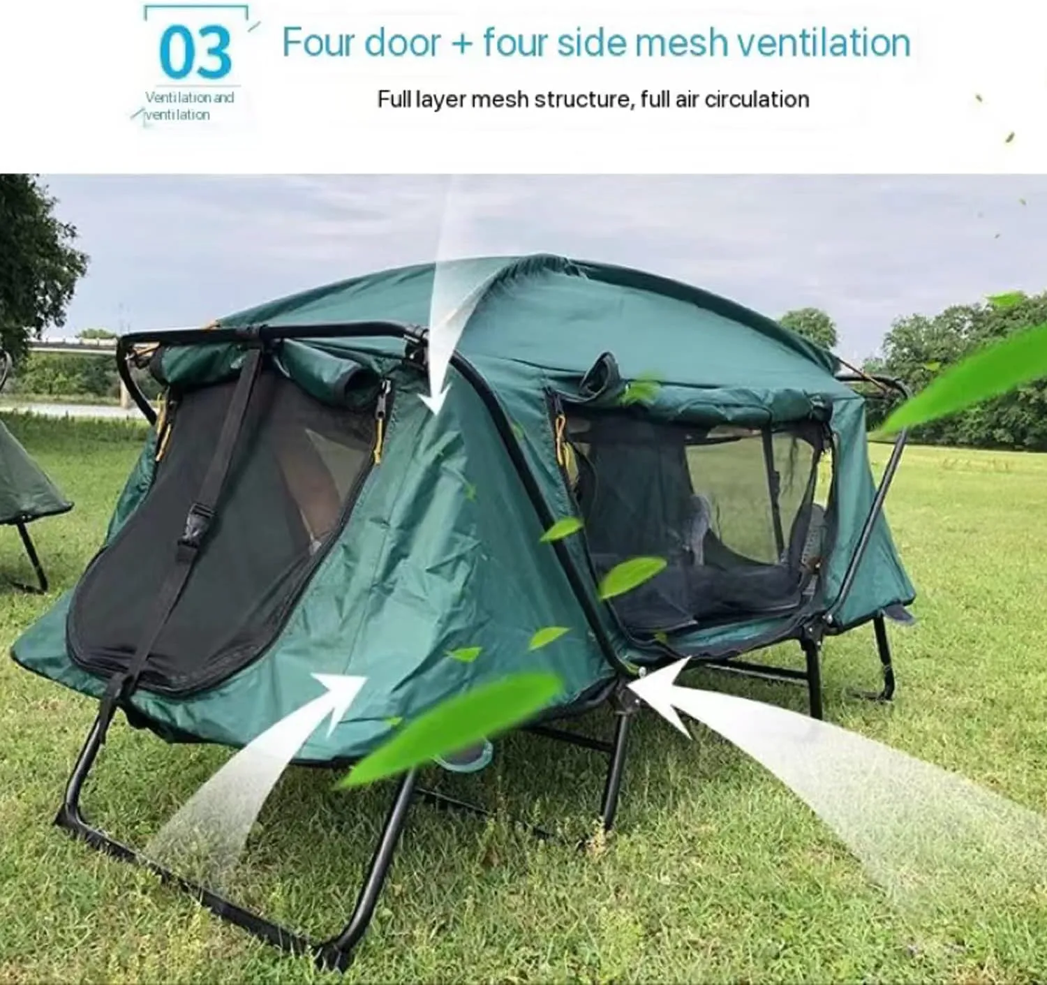 No-Build Off-The-Ground Tent Outdoor Single and Double Rainproof Thickened Sunscreen Field Tent, 210*120*120cm