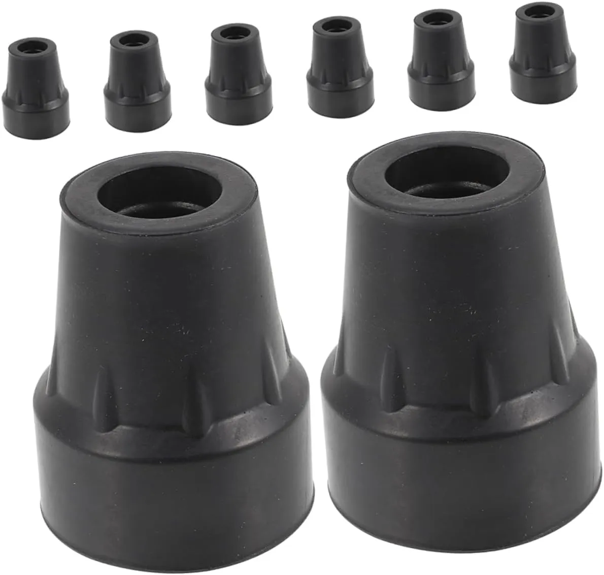 NOLITOY 8pcs Slip Walking Stick Tips Durable Rubber Cane Feet for Hiking Trekking Poles Shock Absorbing Soft Ends Fit for Indoor Outdoor Surfaces