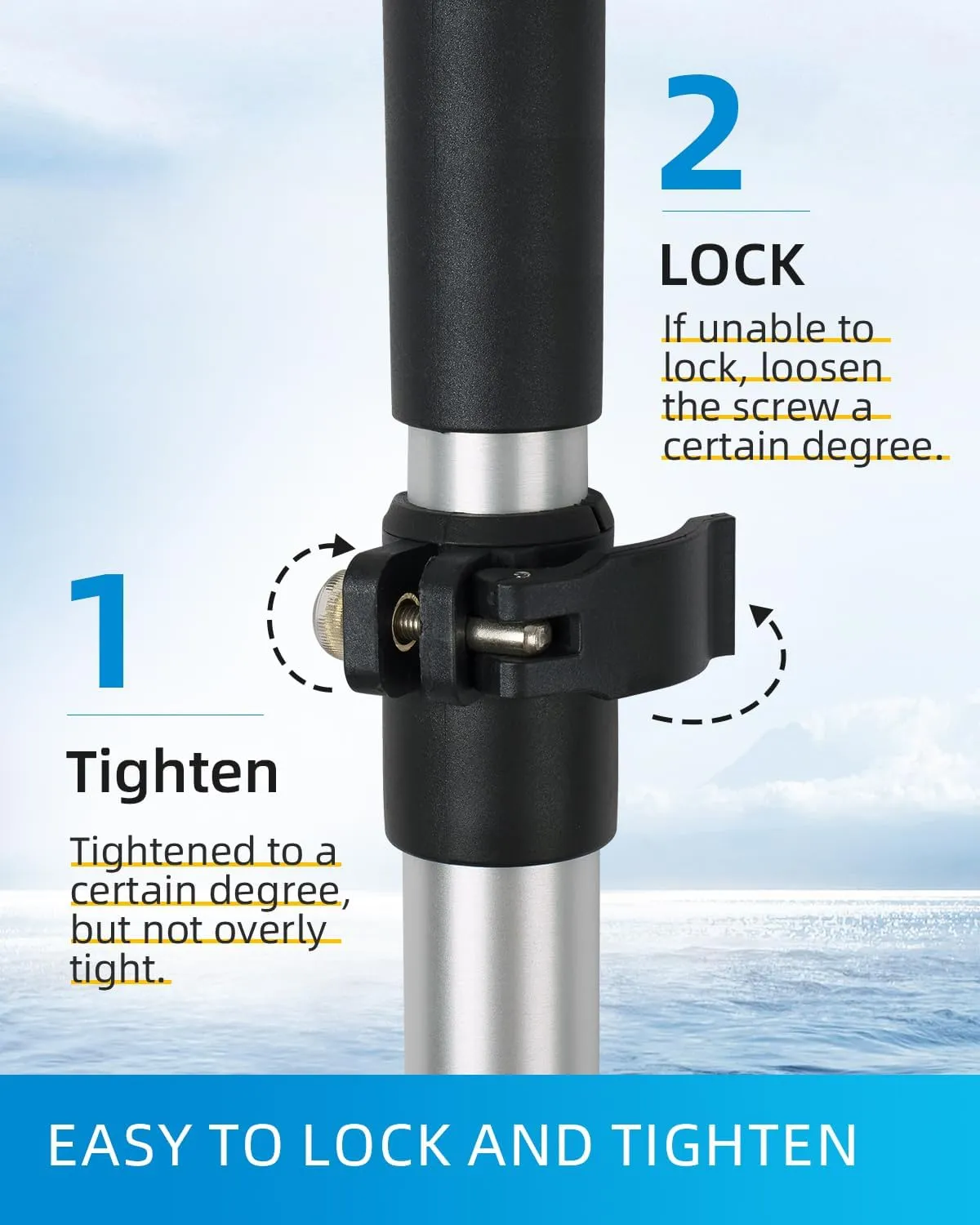 OCEANBROAD Boat Cover Pole System Adjustable Telescoping Aluminum Pole with Straps and Storage Bag, Power Poles for Boats for V Hull/Jon/Pontoon Boat, 1 Pack