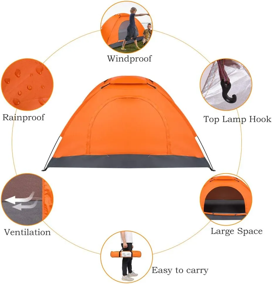 Ochine 1/2/4 Person Camping Tent Family Tents Pops Up Tent Waterproof Windproof Easy Setup Tent Lightweight Dome Tent for Outdoor Camp, Backpacking, Hiking, etc (Ship from USA)
