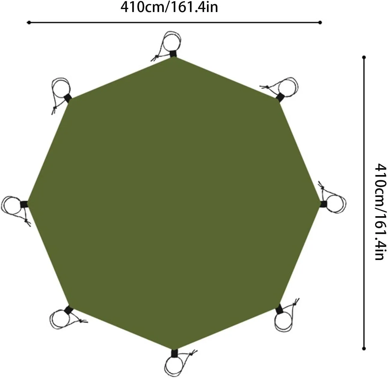 Octagonal Tent Footprint Camping Tarp for Hiking Gear, No Ground Nails