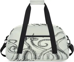 Octopus Tentacles Gym Duffel Bag for Men Women Grey Tentacles Sports Tote Bag with Adjustable Shoulder Strap for Dance Gymnastics Traveling Outdoor Camping Overnight Stay