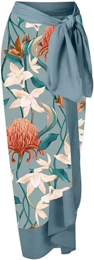 ODASDO Women's Two Piece Swimsuit with Cover Ups Wrap Skirt Beach Sarong Retro Bathing Suit Tummy Control Swimwear S-L