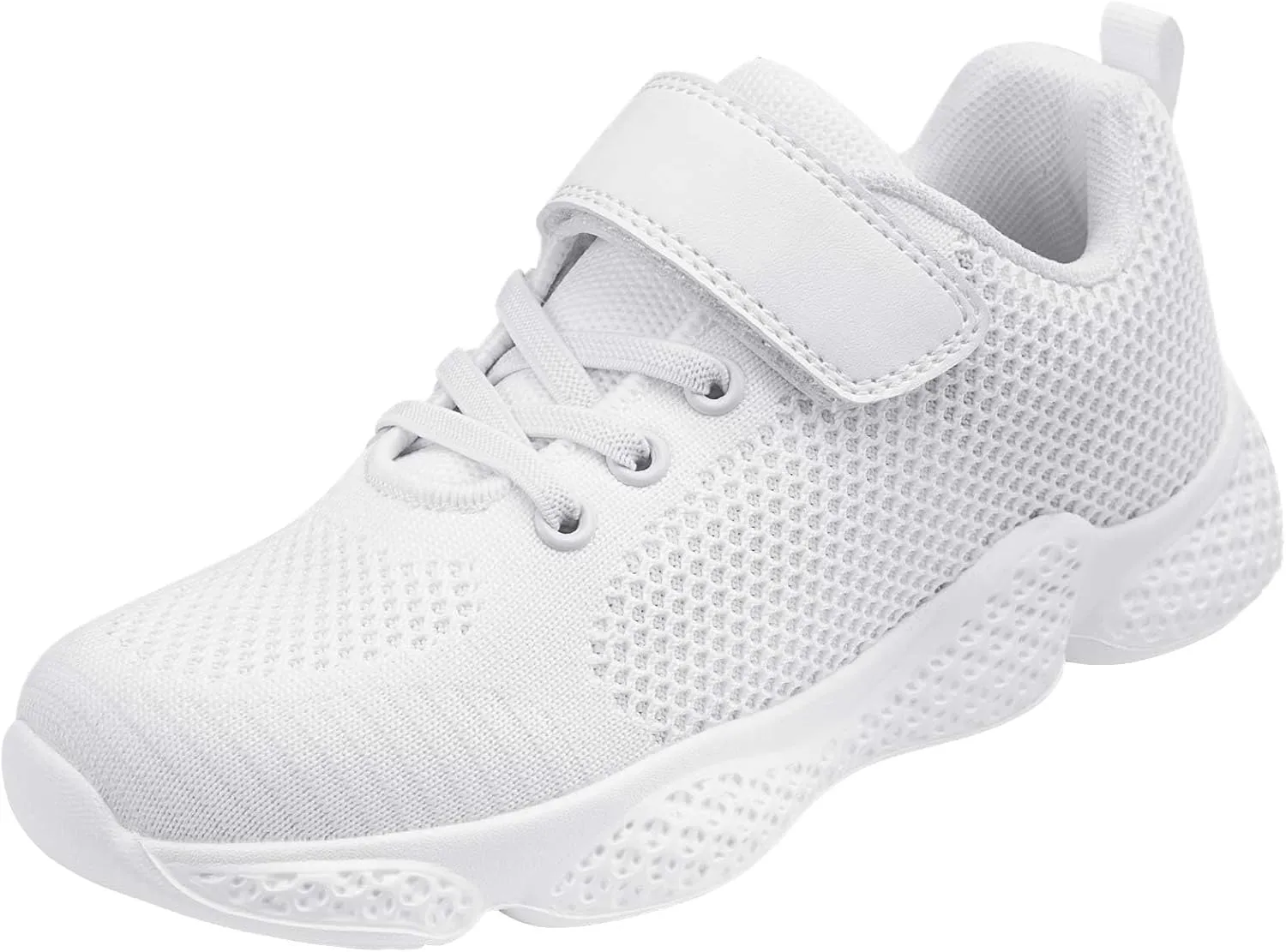 OJLVB Sneakers for Girls and Boys, Kids Running Tennis Shoes, Gym Trail Track Athletic Walking Shoe White 2
