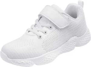 OJLVB Sneakers for Girls and Boys, Kids Running Tennis Shoes, Gym Trail Track Athletic Walking Shoe White 2
