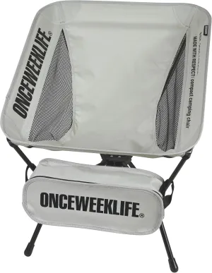 ONCEWEEKLIFE® Compact Camping Chair - Folding Chair, Foldable Lightweight Foldable Outdoor Chairs for Hiking Mountaineering Beach, and Backpacking 330 lbs Capacity (Gray)