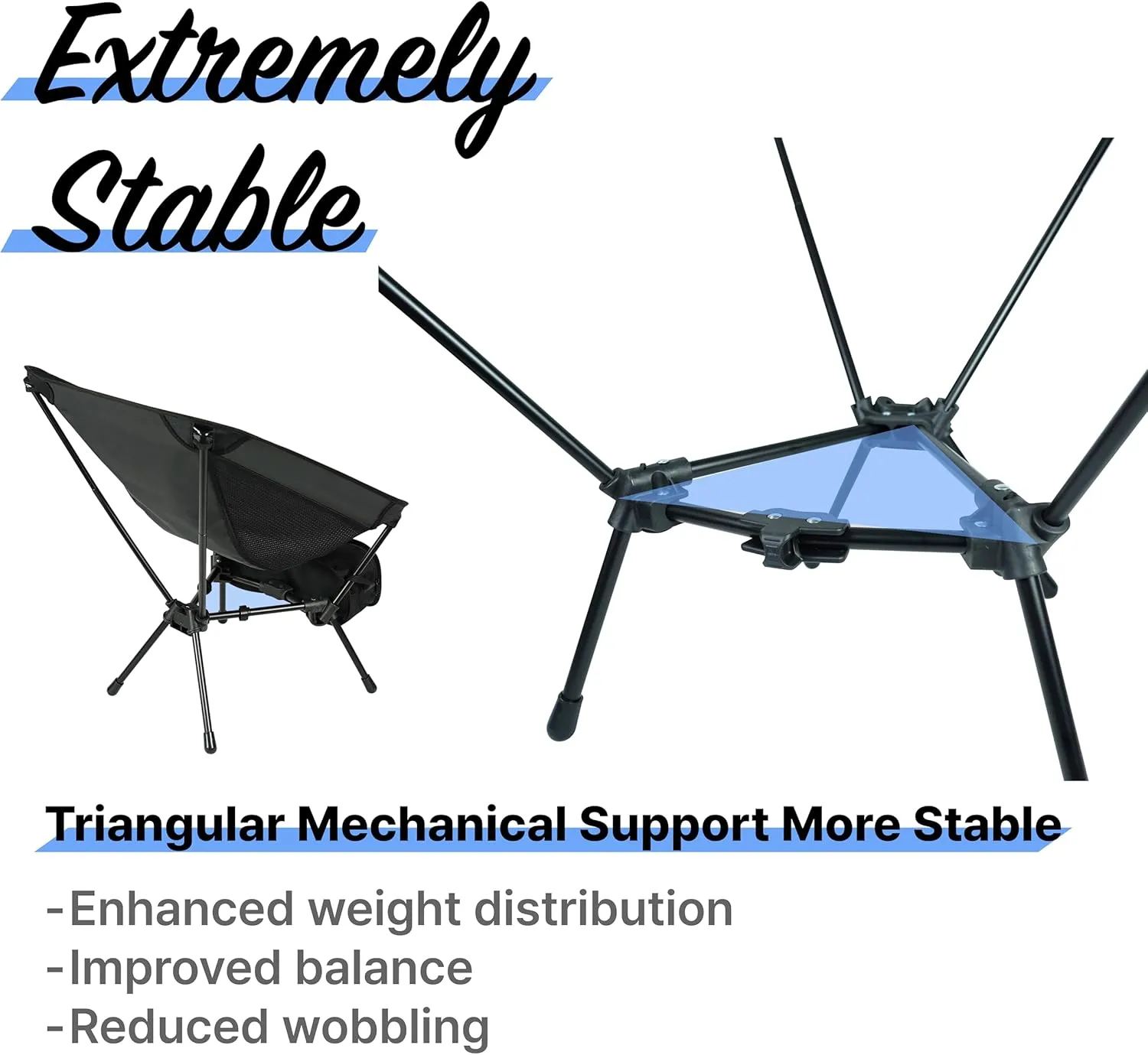 ONCEWEEKLIFE® Compact Camping Chair - Folding Chair, Foldable Lightweight Foldable Outdoor Chairs for Hiking Mountaineering Beach, and Backpacking 330 lbs Capacity (Gray)
