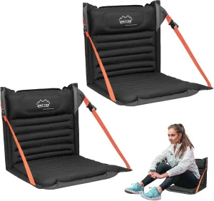ONTYZZ Inflatable Portable Stadium Seat Waterproof Cushion with Backrest Lightweight Padded Seat Cushion for Camping