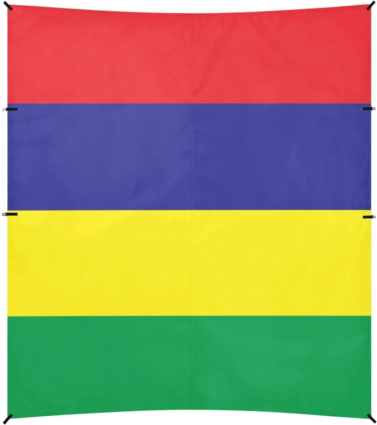 Original Simple Mauritius Flag Isolated Foldable Beach Cabana UPF50 Easy Setup Large Sun Shade with Sandbags & Sand Shovel for Backyard, Grassland, Park