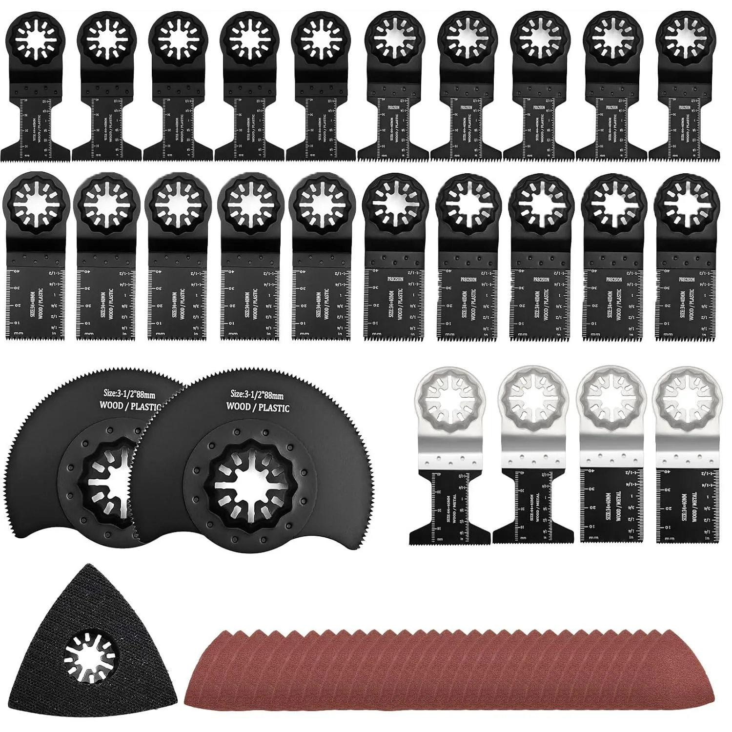 Oscillating Blades,57PCS Vibration Saw Blades Multitool Blades Set,Universal Wood,Plastic,Metal Quick Multi-Tool Blade Compatible with Multiple Swing Accessories