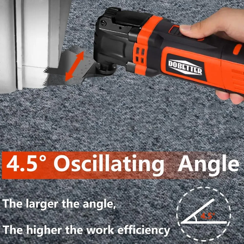Oscillating Tool, 3.5Amp Oscillating Saw, Oscillating Multitool with 6 Variable Speed 4.5° Oscillation Angle, Carry Bag and Accessories -DB073545