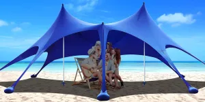 Osoeri Beach Tent, 20 x 13ft Camping Sun Shelter UPF50  with 8 Sandbags, Sand Shovels, Ground Pegs & Stability Poles, Shade Canopy for Trips, Fishing, Backyard Fun or Picnics, Blue