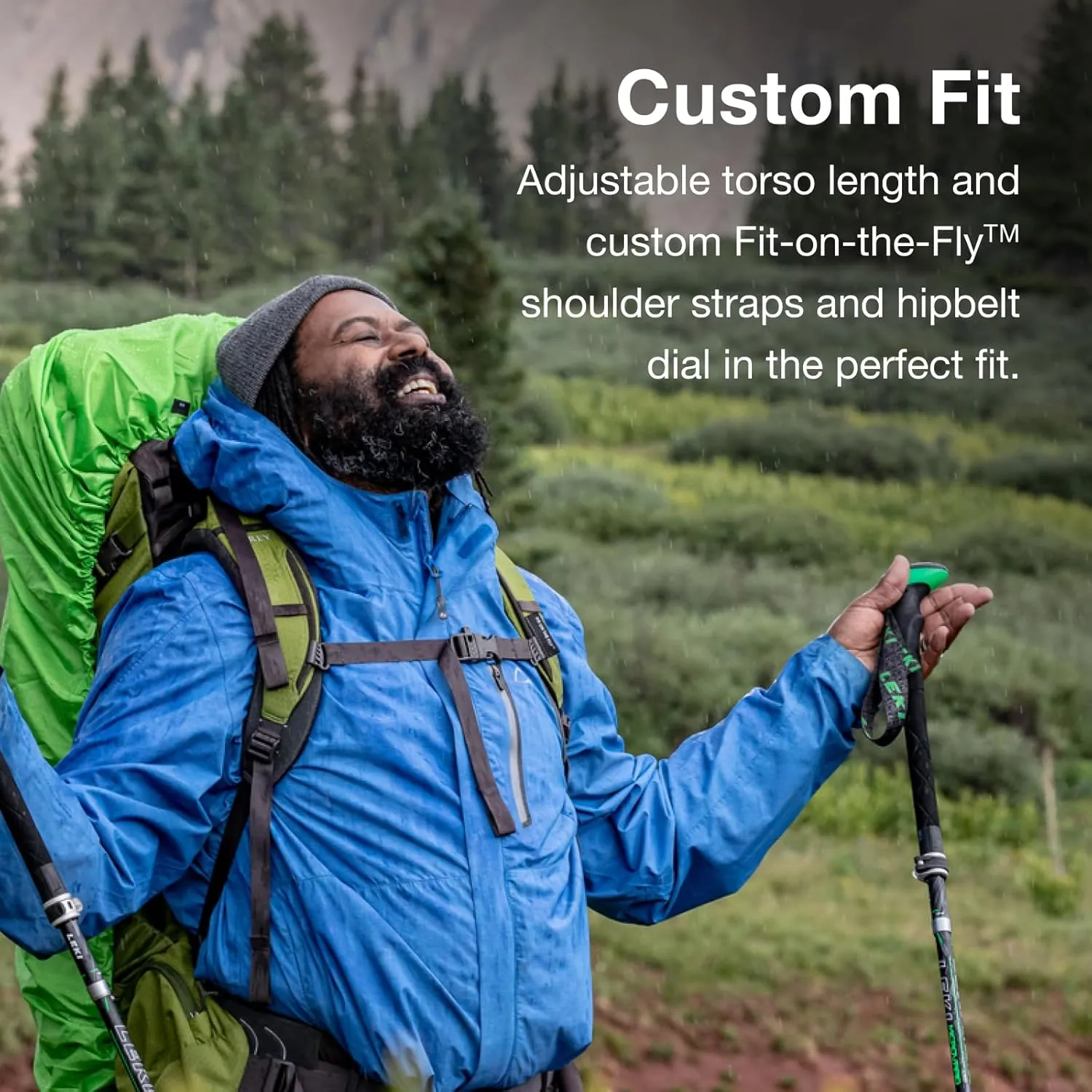Osprey Aether Plus 70L Men's Backpacking Backpack, Axo Green, L/XL