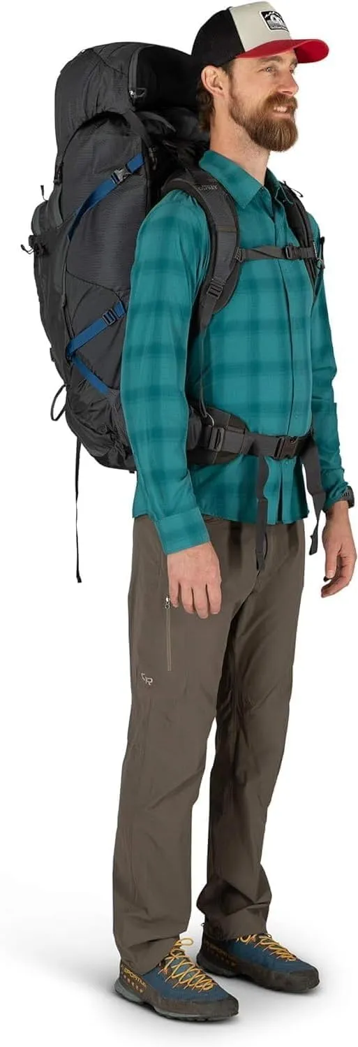Osprey Aether Plus 70L Men's Backpacking Backpack, Eclipse Grey, S/M