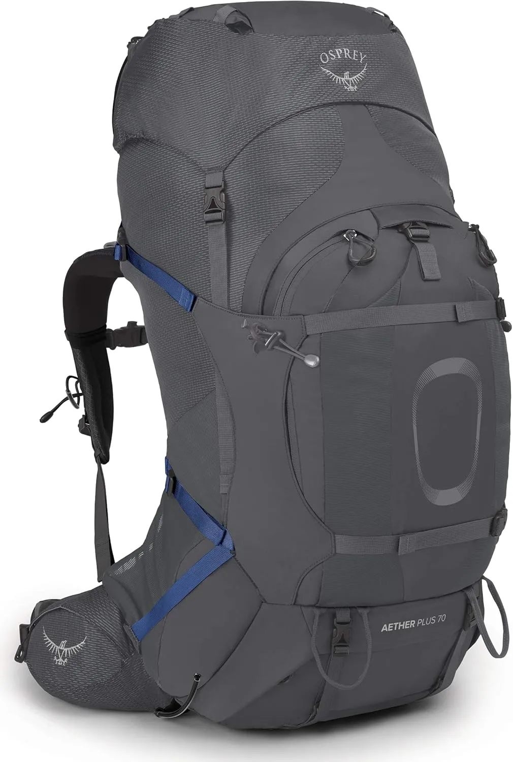 Osprey Aether Plus 70L Men's Backpacking Backpack, Eclipse Grey, S/M