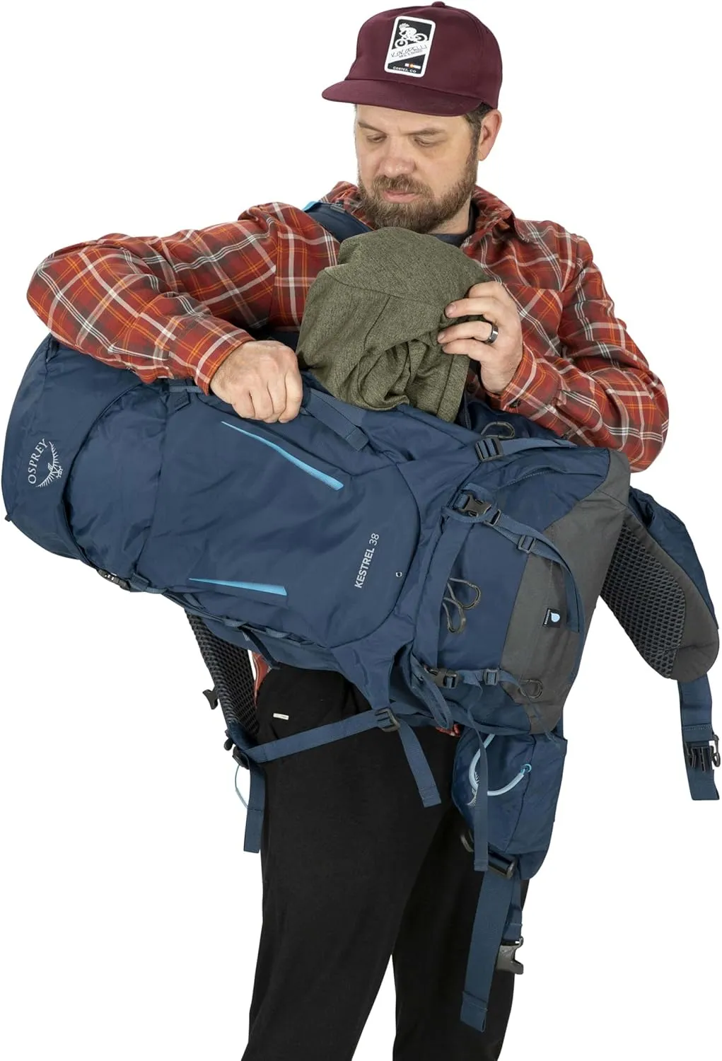 Osprey Kestrel 38L Men's Backpacking Backpack, Atlas Blue, L/XL