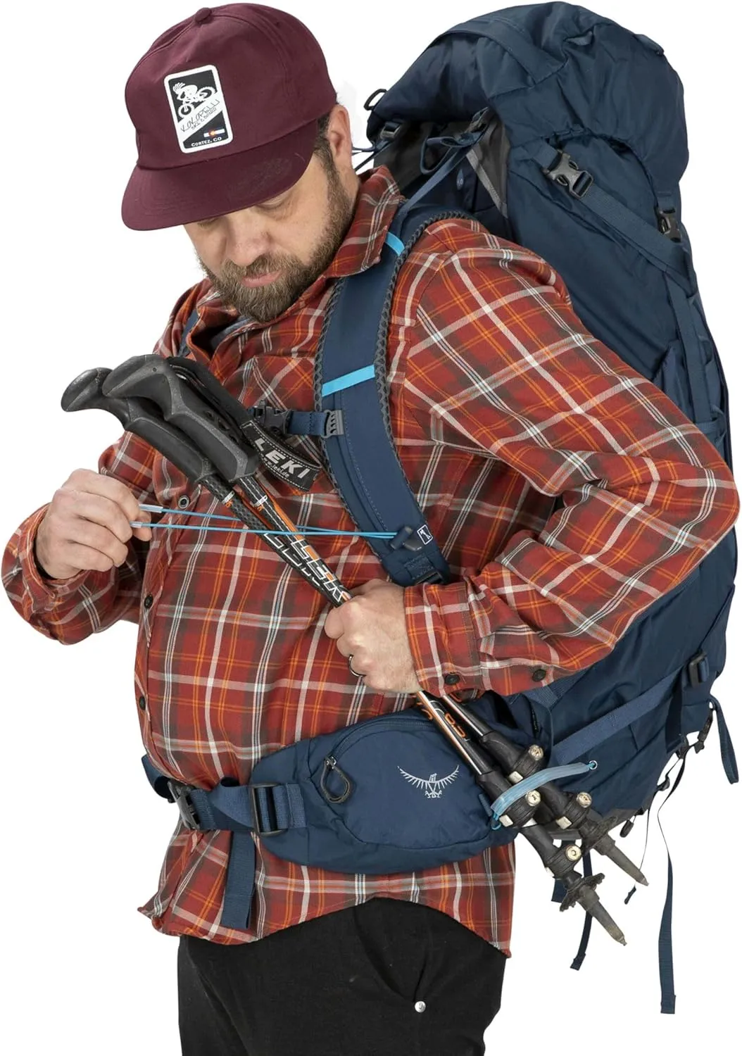 Osprey Kestrel 38L Men's Backpacking Backpack, Atlas Blue, L/XL
