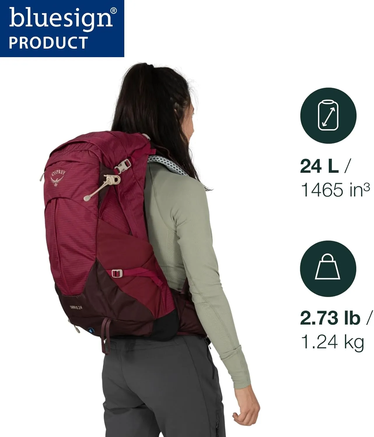 Osprey Sirrus 24L Women's Hiking Backpack, Muted Space Blue
