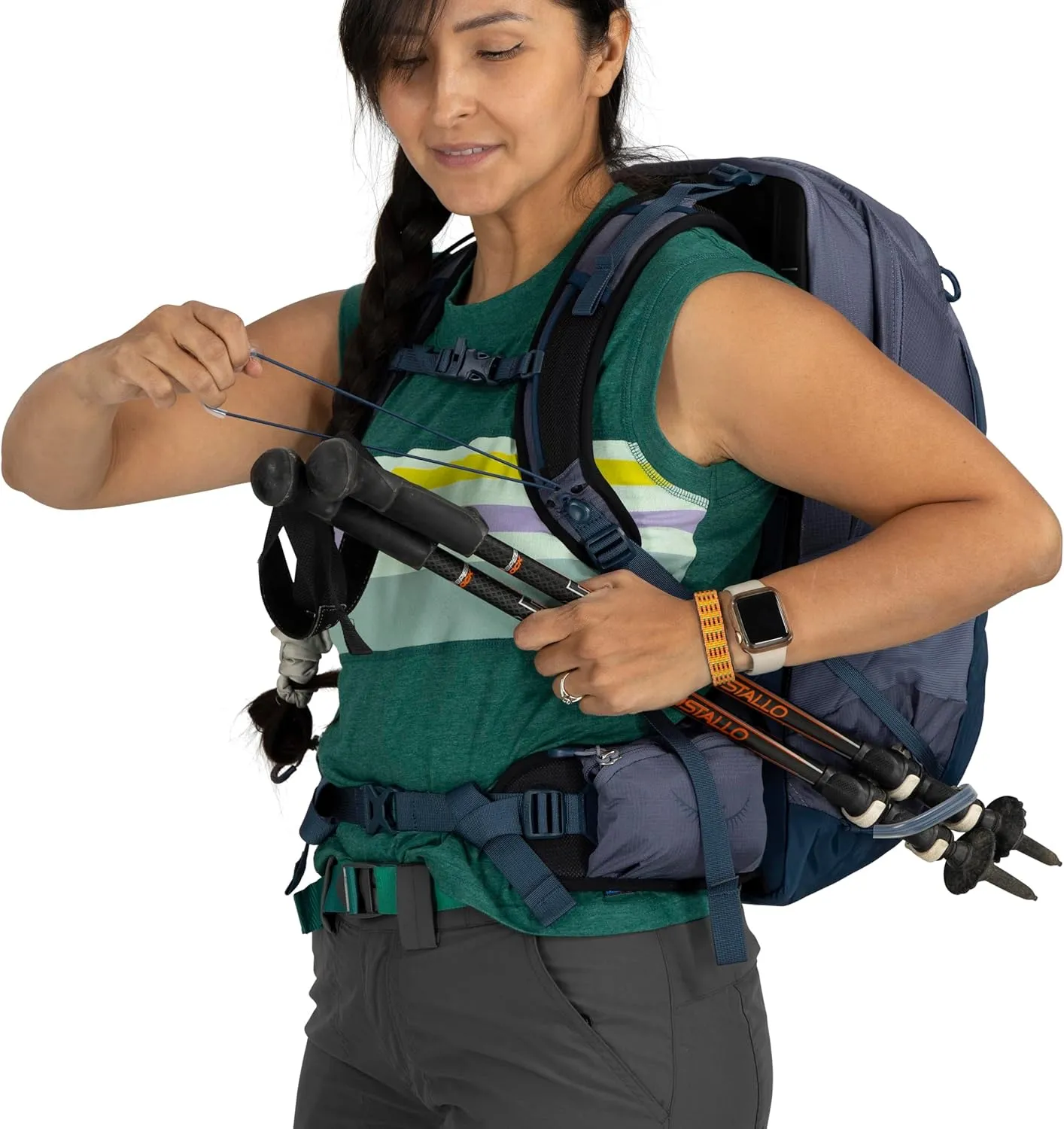 Osprey Tempest 22L Women's Lightweight Hiking Backpack with Hipbelt, Anchor/Blue Atlas