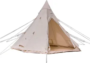 Outdoor 3-4 Person Pyramid Tents, 4M/13ft Cotton Canvas Large Adult Teepee Pagoda Tent, Easy Setup Camping Tent Family Tent Family Camping, Picnic