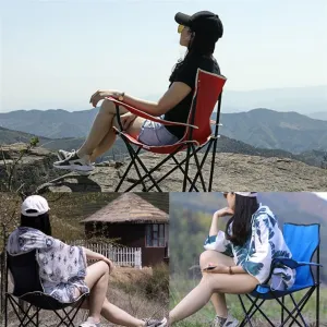 Outdoor Camp Chairs, Camping Folding Chair with Armrests Portable Bench for Fishing Beach Garden Tourist Lounge Stool Lawn Chairs Adults(Blue)