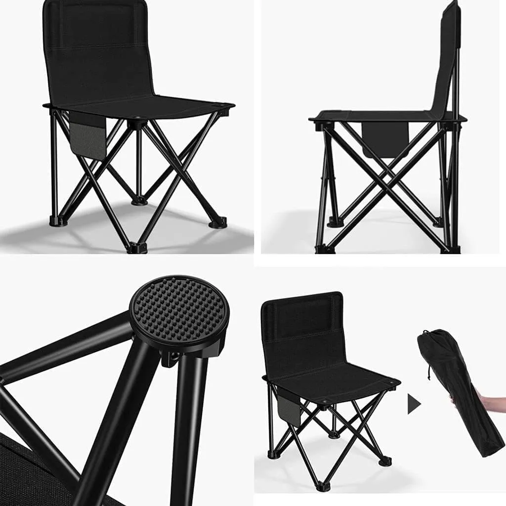 Outdoor Camp Chairs, Outdoor Folding Backrest Chair Portable Fishing Chair with Side Pocket Lightweight Leisure Chairs Padded Deck Chair Lawn Chairs Adults(F)