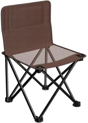 Outdoor Camp Chairs, Outdoor Folding Backrest Chair Portable Fishing Chair with Side Pocket Lightweight Leisure Chairs Padded Deck Chair Lawn Chairs Adults(F)
