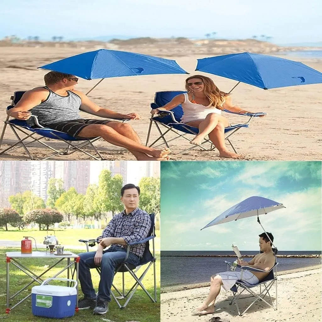 Outdoor Camp Chairs, Padded Camping Chairs Outdoor Folding Armchair with Cup Holder Beach Fishing Chair Portable Leisure High Backrest Chair Lawn Chairs Adults(Red)