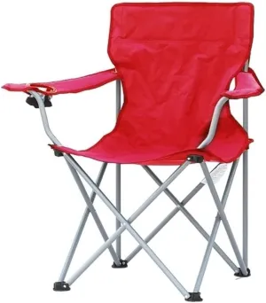 Outdoor Camp Chairs, Padded Camping Chairs Outdoor Folding Armchair with Cup Holder Beach Fishing Chair Portable Leisure High Backrest Chair Lawn Chairs Adults(Red)