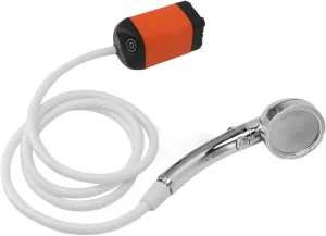 Outdoor Camp Shower Pump Electric Rechargeable Portable Camping Shower - 3 Gears Adjustable, for Camping and Relaxing Spa Experiences (Orange)