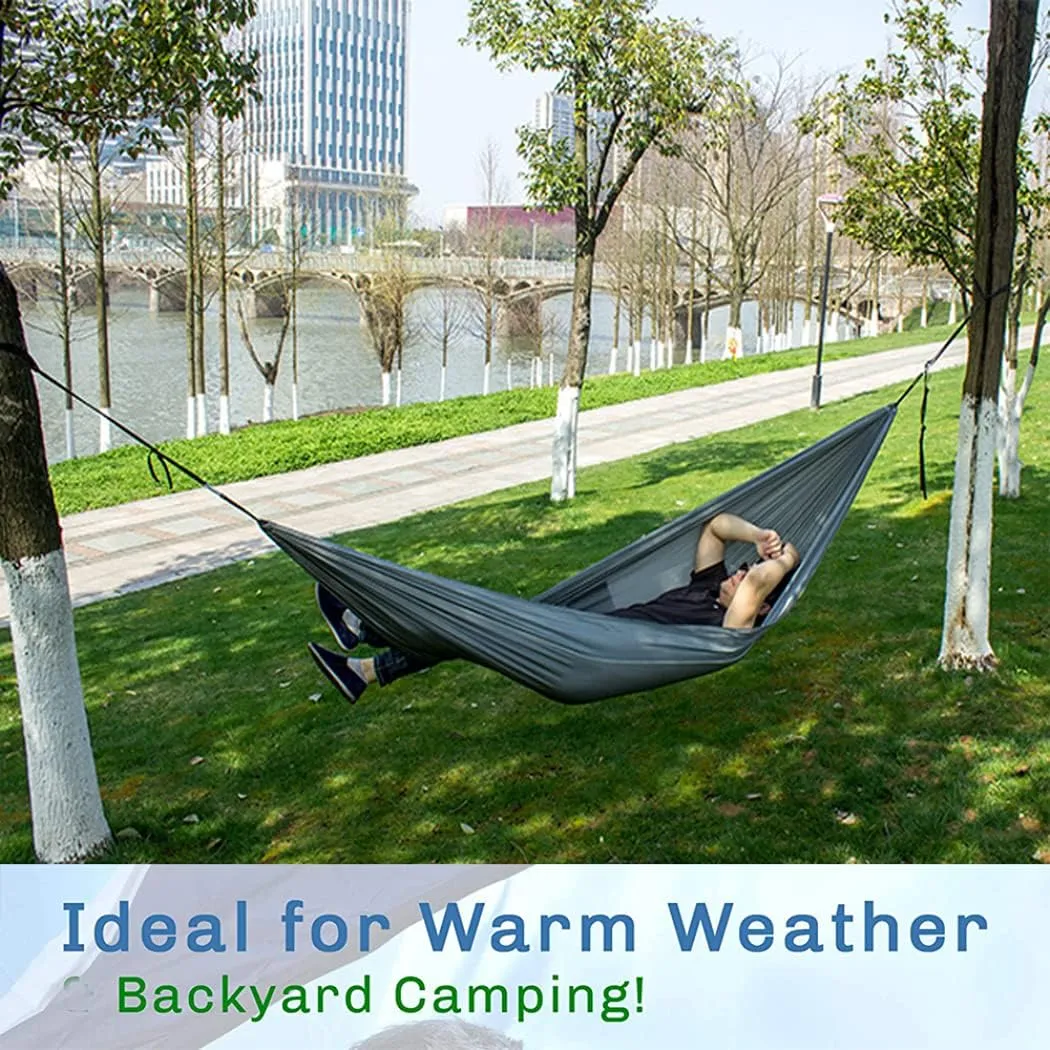 Outdoor Camping Hammock - Travel Hammock with 2 Tree Straps - Portable Backpacking Hammock for Adventure Hiking Travel-Max Load of 800lbs Gift #1