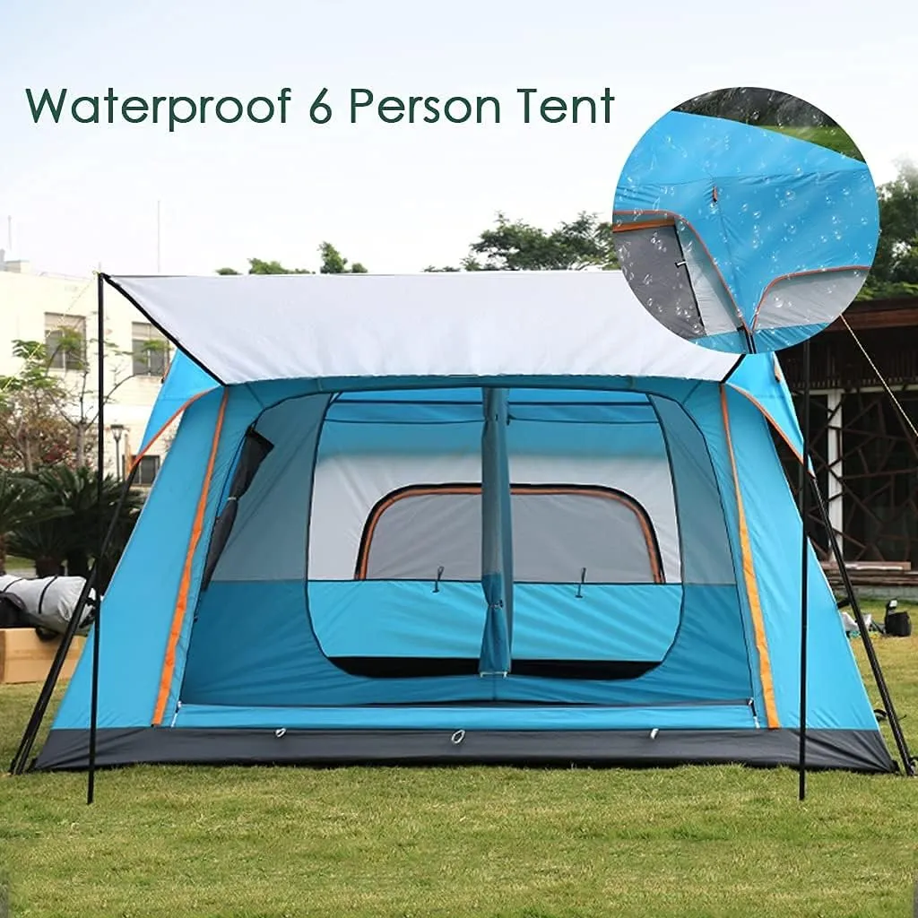 Outdoor Camping Tent 5-8 Person Large Family Tents for Camping Festival, Hiking Waterproof Tent with Living Room and Separate Rooms 4 Season Tents Big Family Shelter