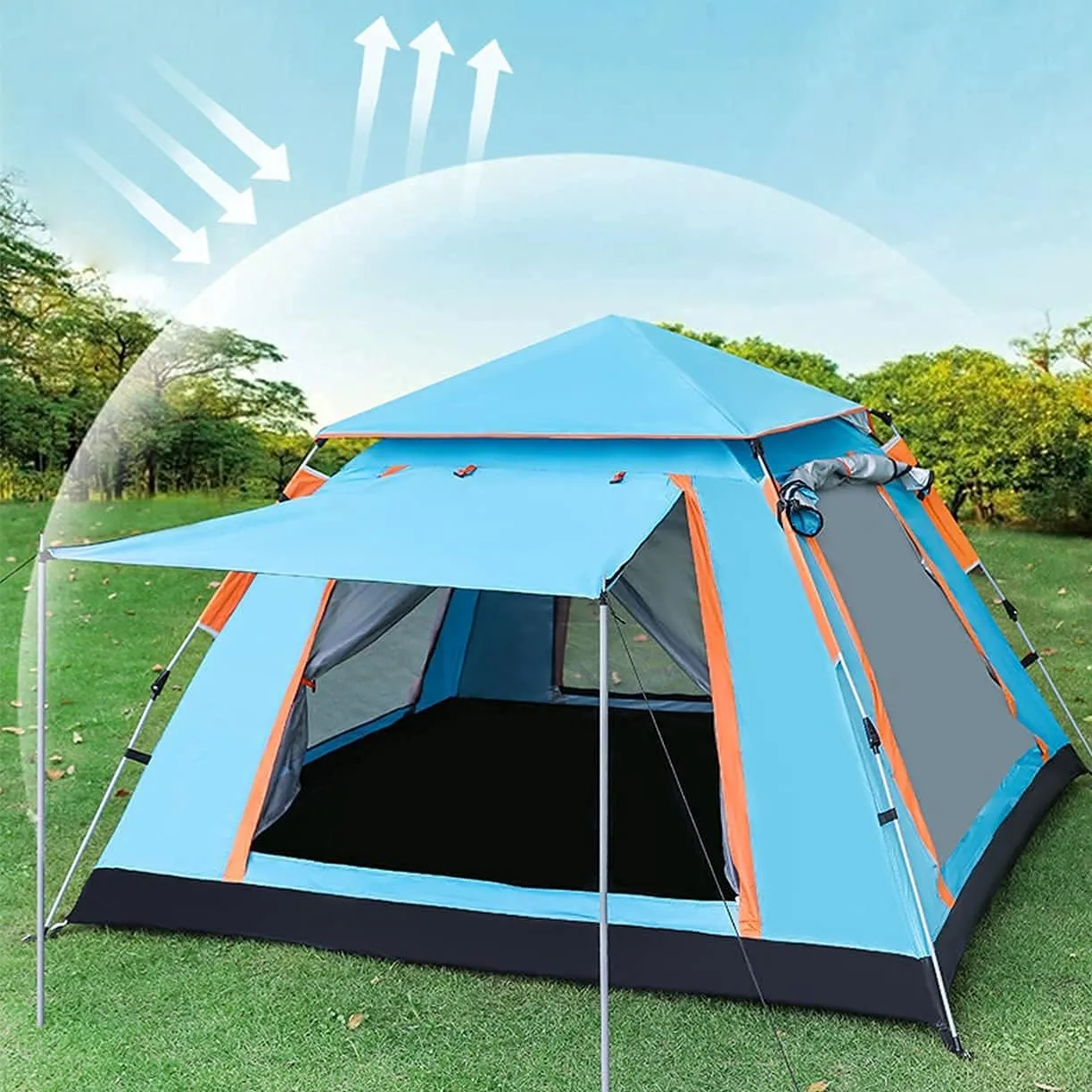 Outdoor Camping Tent,Family Large Tents 4 Person,Easy Setup Tent Sun Shade Protection Sun Shelter