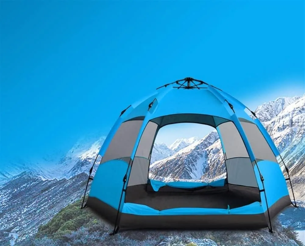 Outdoor Camping Tents 3-4 Person, Waterproof Windproof Easy Setup, Double Layer Family Camping Tent, Suitable for Camping Traveling and Outdoor Gathering