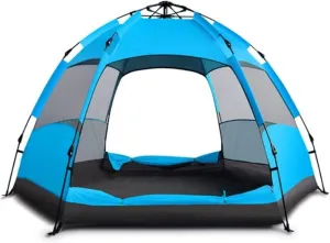 Outdoor Camping Tents 3-4 Person, Waterproof Windproof Easy Setup, Double Layer Family Camping Tent, Suitable for Camping Traveling and Outdoor Gathering