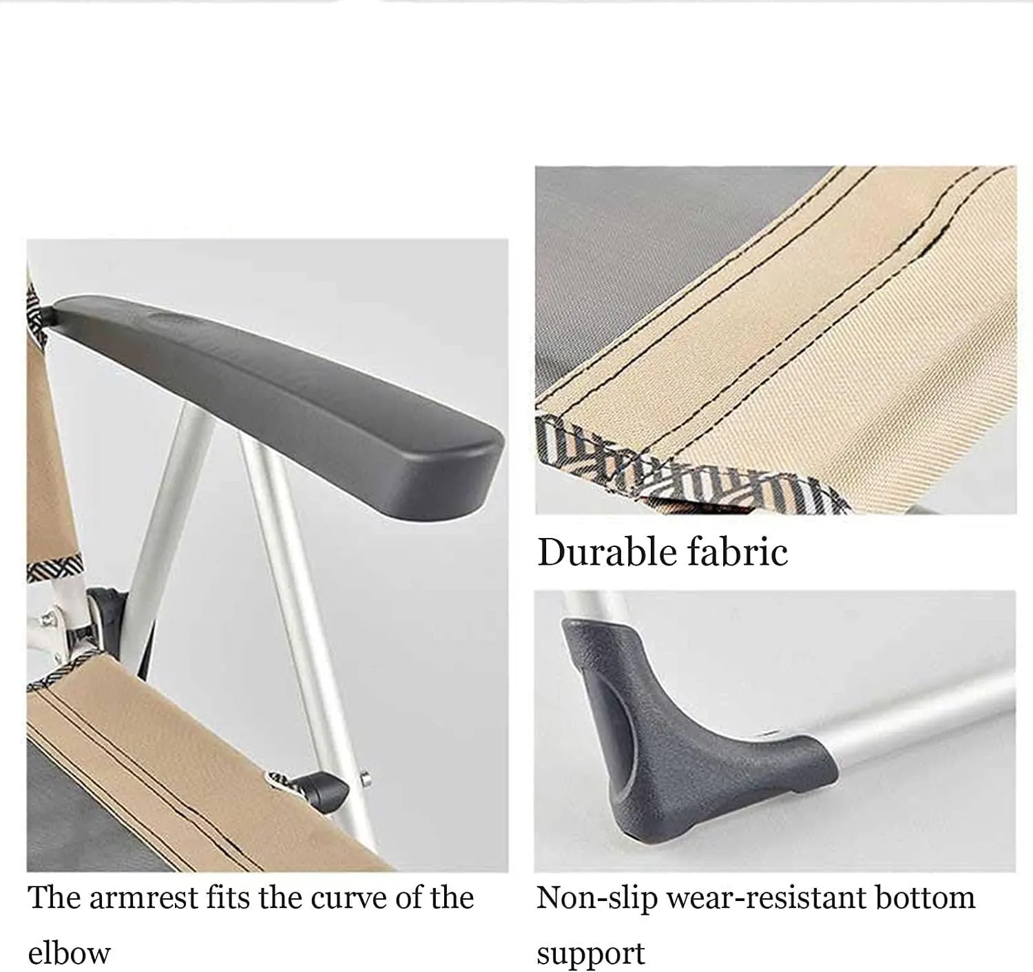 Outdoor Chair Folding Camping Chair Outdoor Deck Chair Portable Armchair Fishing Camping Seat Stool with Adjustable Backrest and Breathable Mesh Backrest Camping Chair Foldable Chair