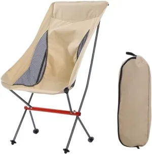 Outdoor Chair Folding Camping Picnic Portable Fishing Breathable Wear-Resistant Aluminum Alloy Backrest Foldable