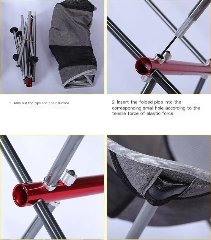Outdoor Chair Folding Camping Picnic Portable Fishing Breathable Wear-Resistant Aluminum Alloy Backrest Foldable