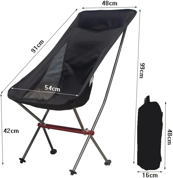 Outdoor Chair Folding Camping Picnic Portable Fishing Breathable Wear-Resistant Aluminum Alloy Backrest Foldable