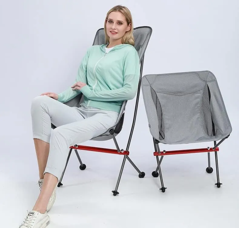Outdoor Chair Folding Camping Picnic Portable Fishing Breathable Wear-Resistant Aluminum Alloy Backrest Foldable