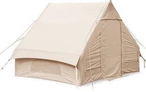 Outdoor Cotton Inflatable Tent, Glamping Camping Cabin Tent, Easy Set Up in Seconds Without Tent Pole, with Pump for Camping Hiking Mountaineering