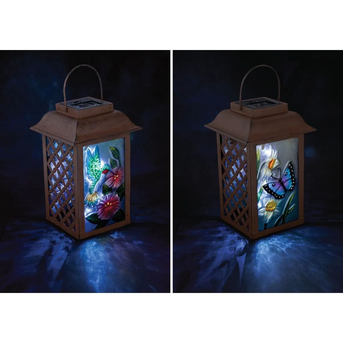 Outdoor Expressions 6 In. W. x 9.5 In. H. x 6 In. D. Solar Patio Latern
